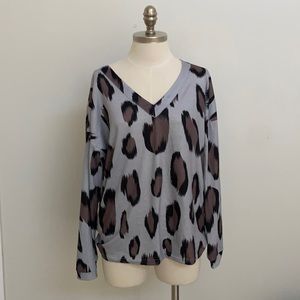 Animal print long sleeve t shirt